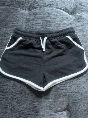 Black Athletic Shorts with White Trim